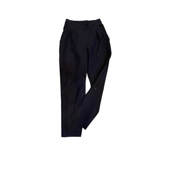 Size 4 LuLulemon Pull On Womens Black Trouser Pants High Rise - Picture 1 of 14